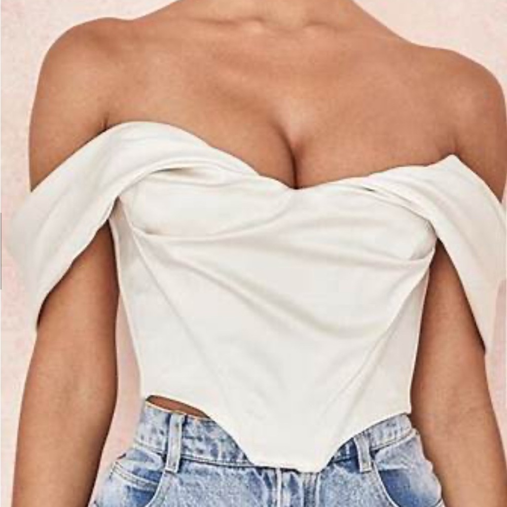 House of CB White Corset Top